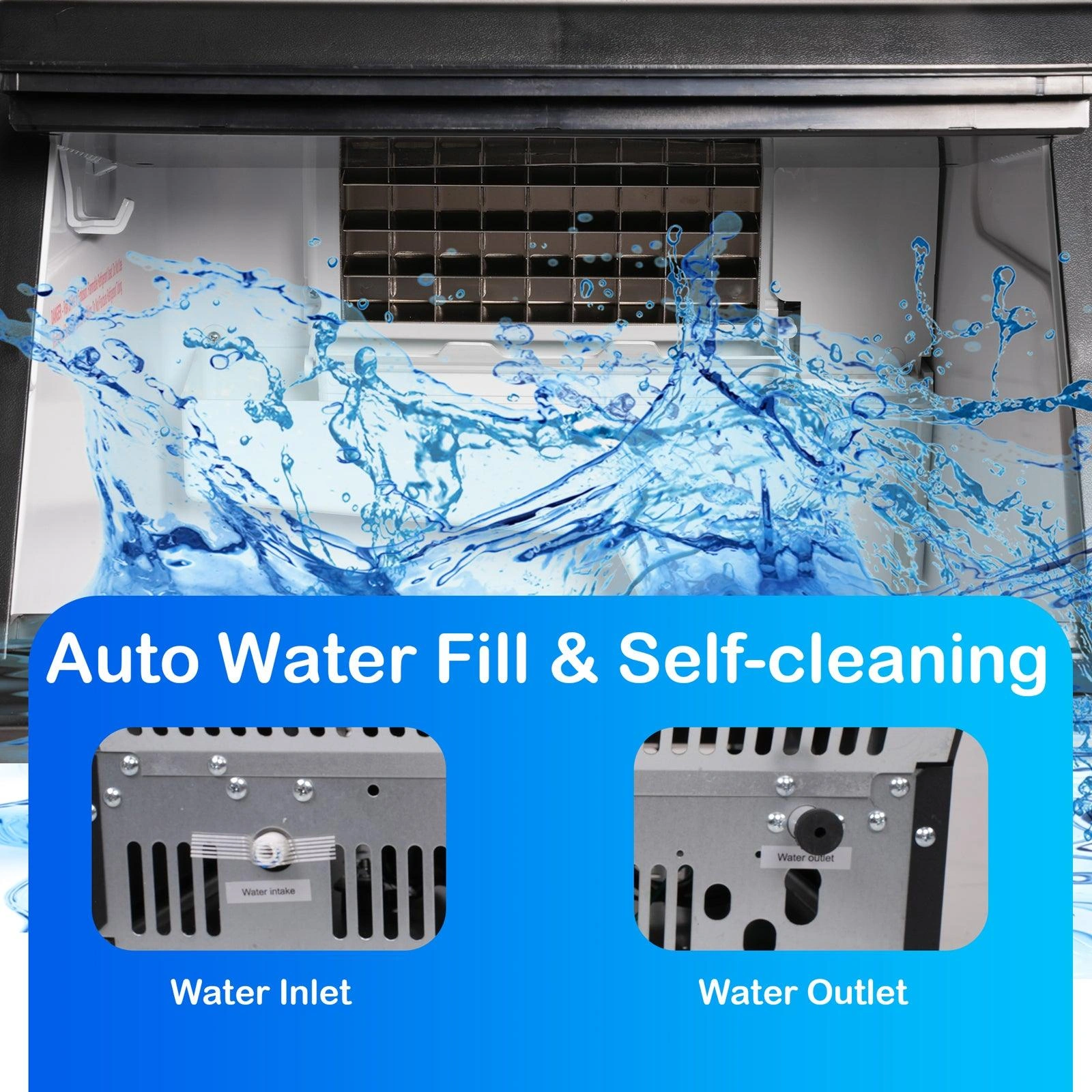 Chill Out: Premium Stainless Steel Ice Maker - 100lbs/24H Capacity!