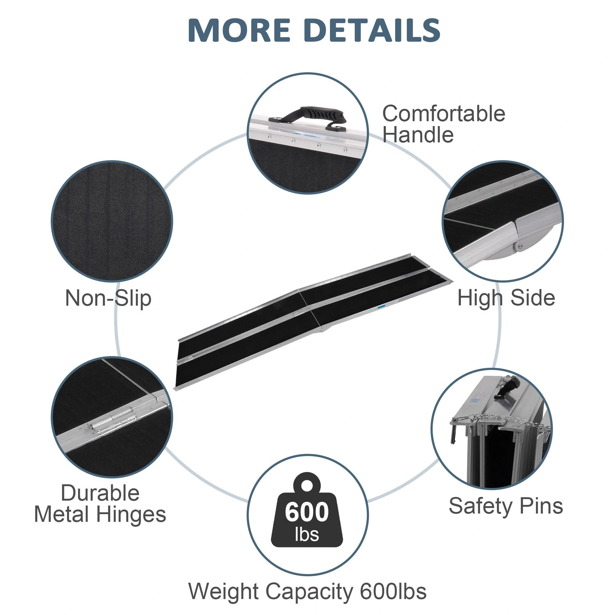 Foldable Ramp for Wheelchairs & Scooters Easy Portable Access