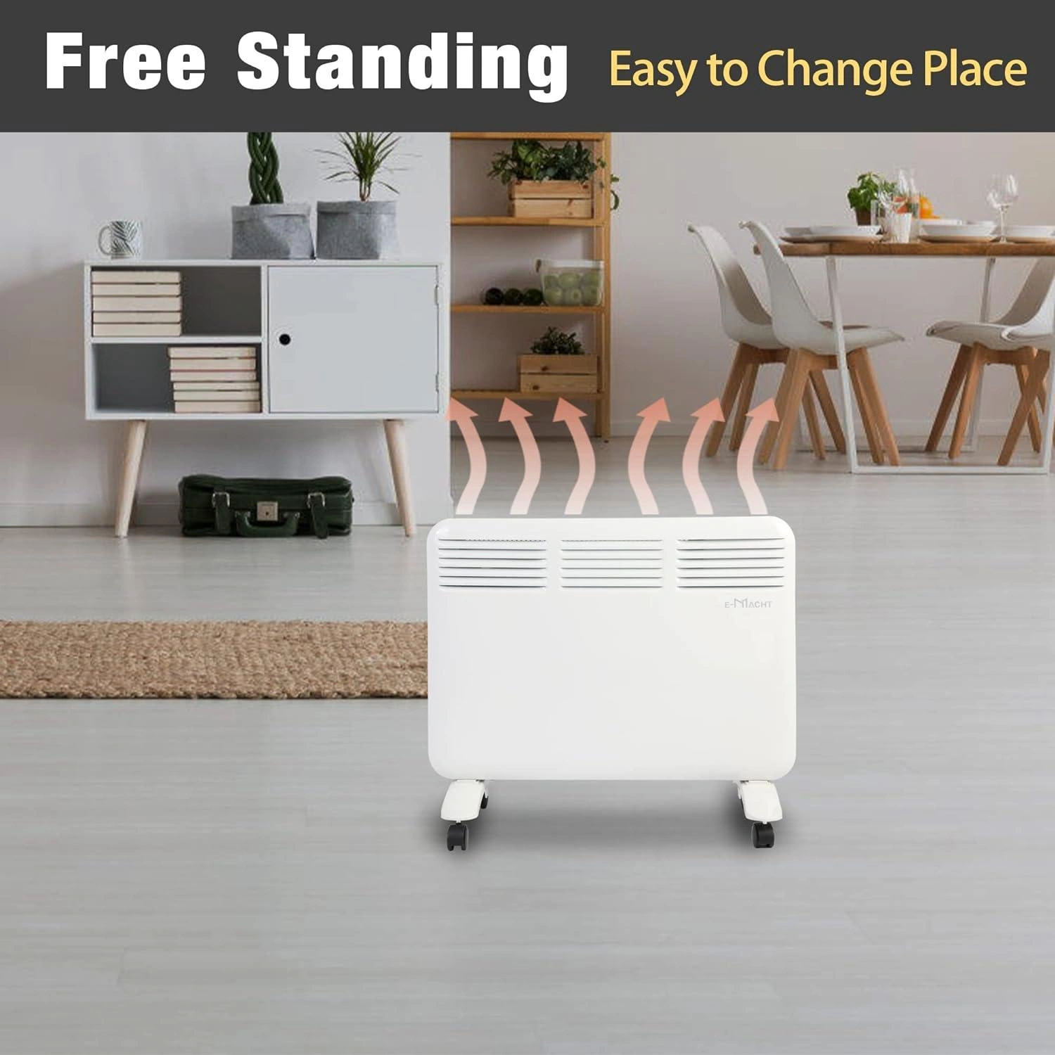 WarmUp Pro: 1000W Wall & Free Standing Space Heater with Smart Thermostat