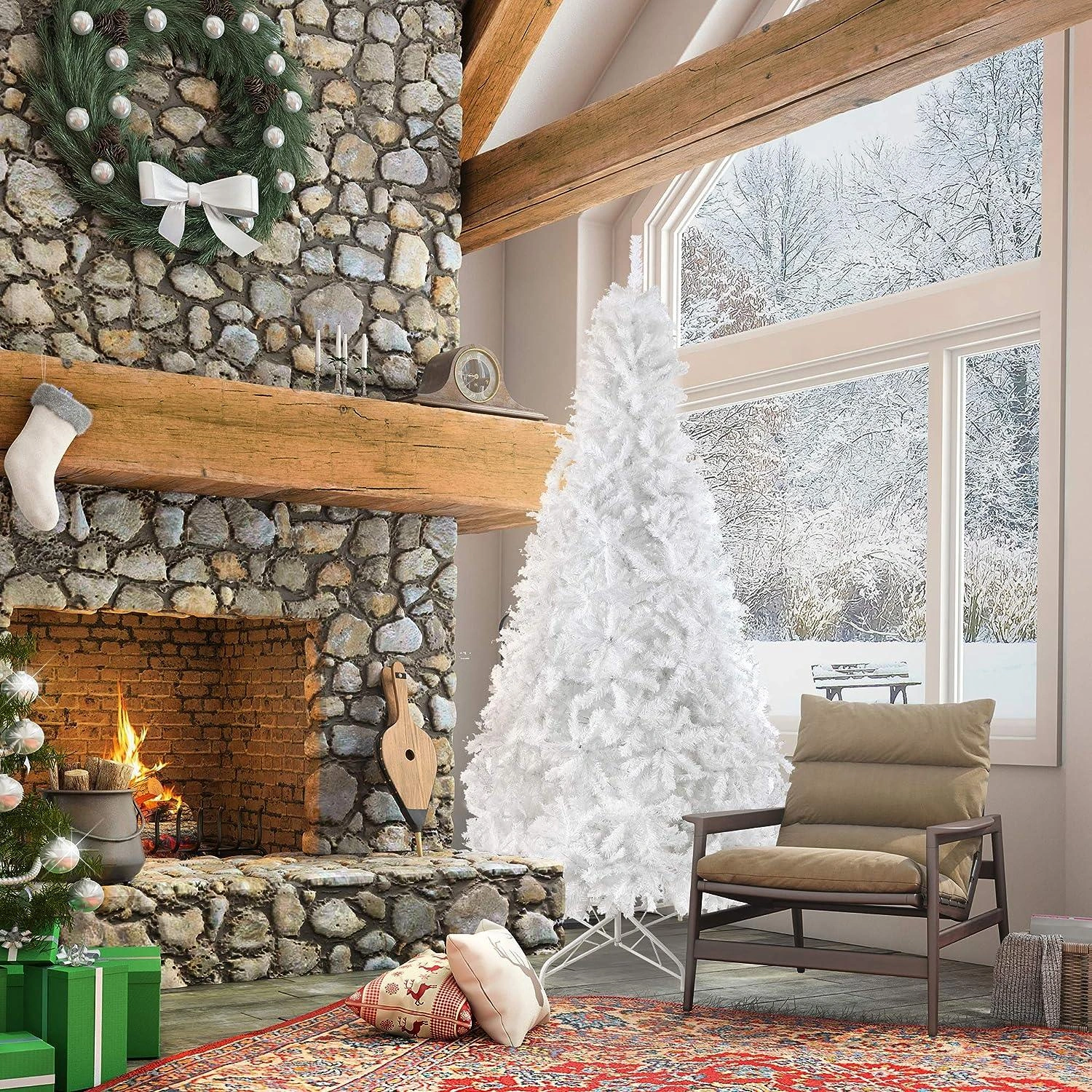 Festive 10ft Christmas Tree – Lush Pine with Metal Stand Ready to Sparkle